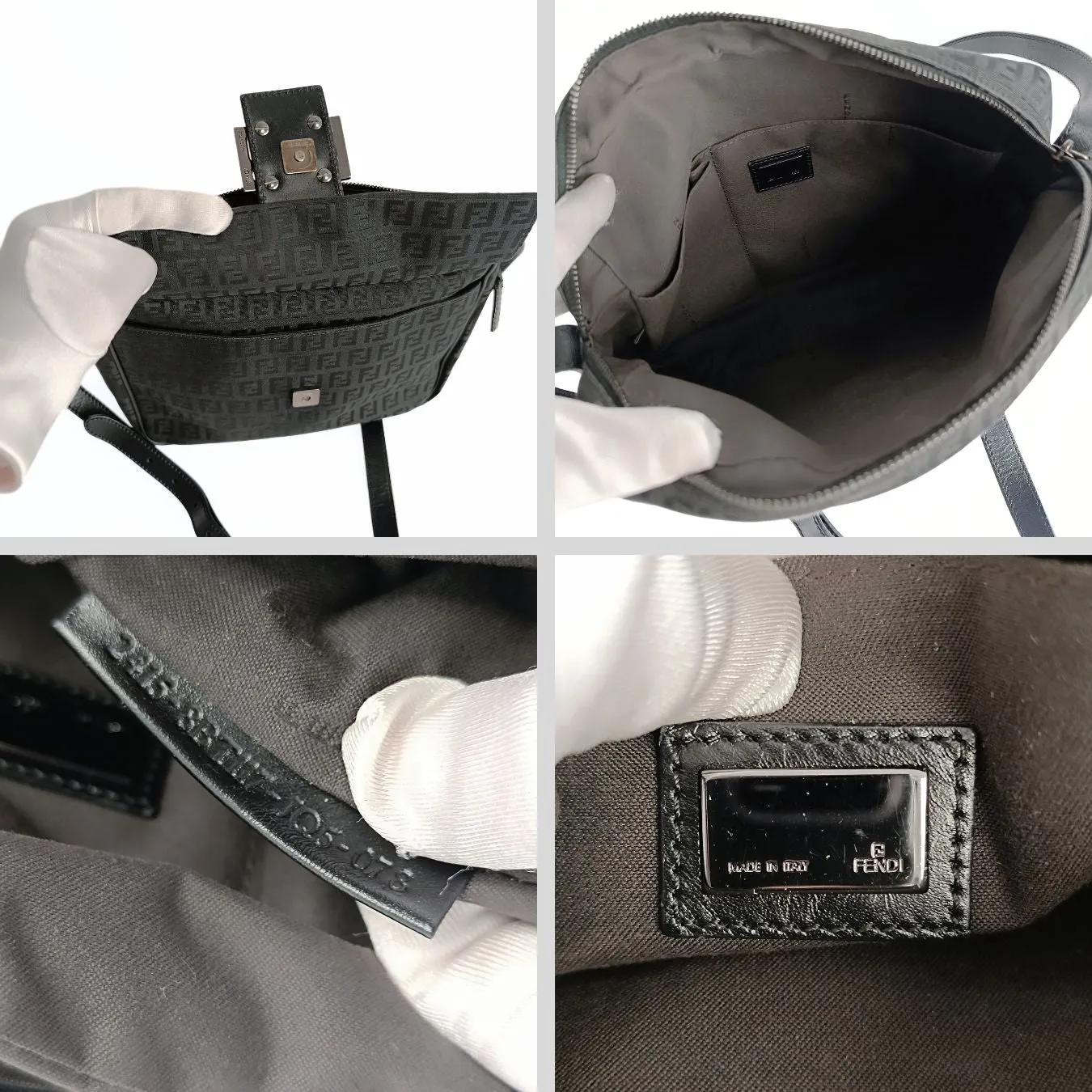 Fendi Fendi Camera shoulder bag in black Zucchino canvas - '10s