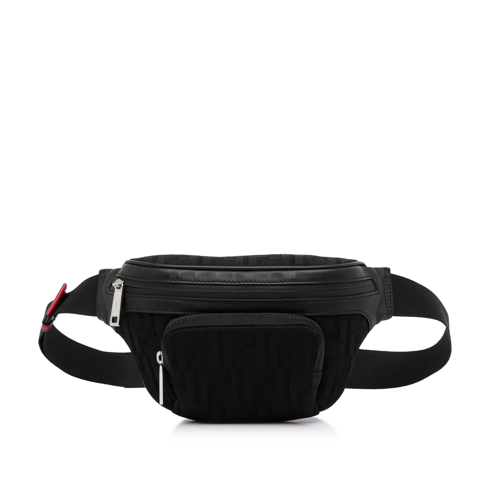 Fendi FF Neoprene Vitello Grace Perforated Pocket Belt Bag (SHG-LkWlOh)