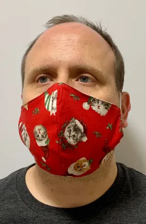 Festive Kittens Red- FACE MASK