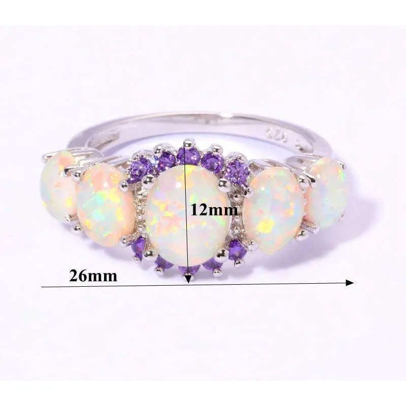 Fire Opal and Amethyst Ring