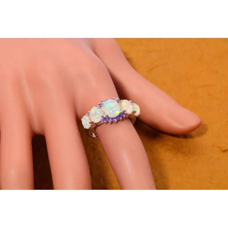 Fire Opal and Amethyst Ring