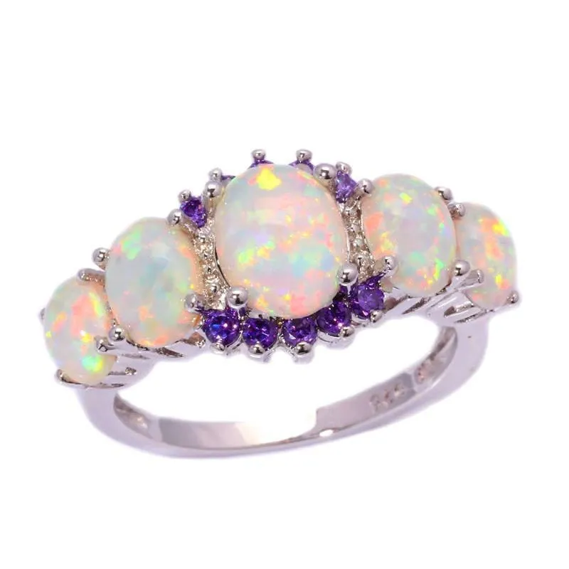 Fire Opal and Amethyst Ring