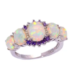 Fire Opal and Amethyst Ring