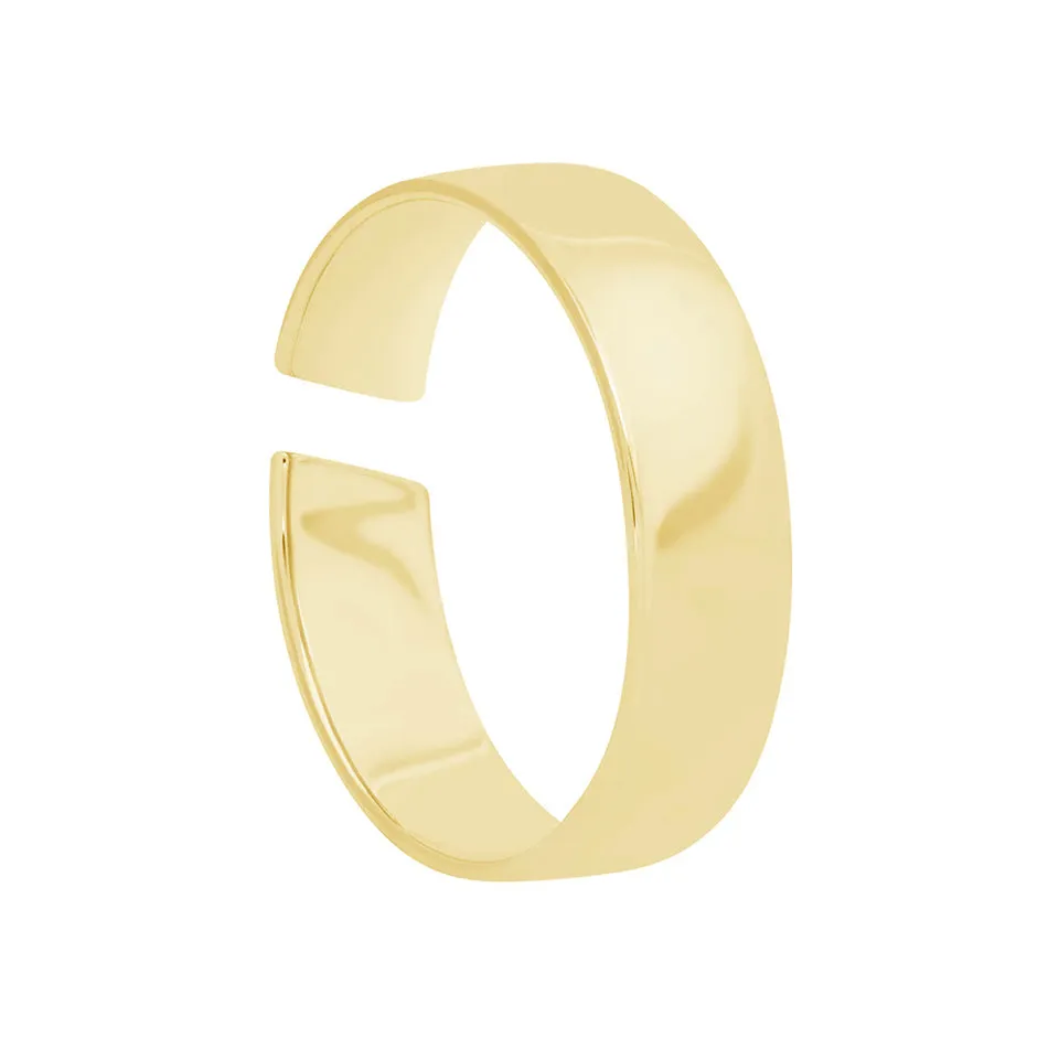 FJ0037 925 Sterling Silver Boyfriend Slim Band Open Ring