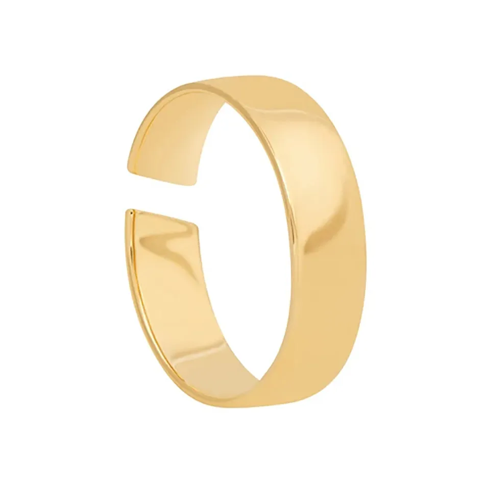 FJ0037 925 Sterling Silver Boyfriend Slim Band Open Ring