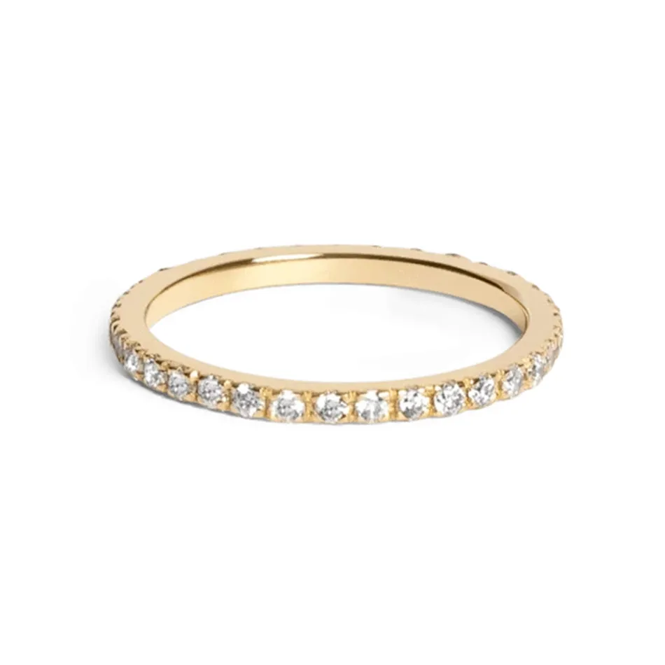 FJ0045 925 Sterling Silver Zircon Eternity Ring