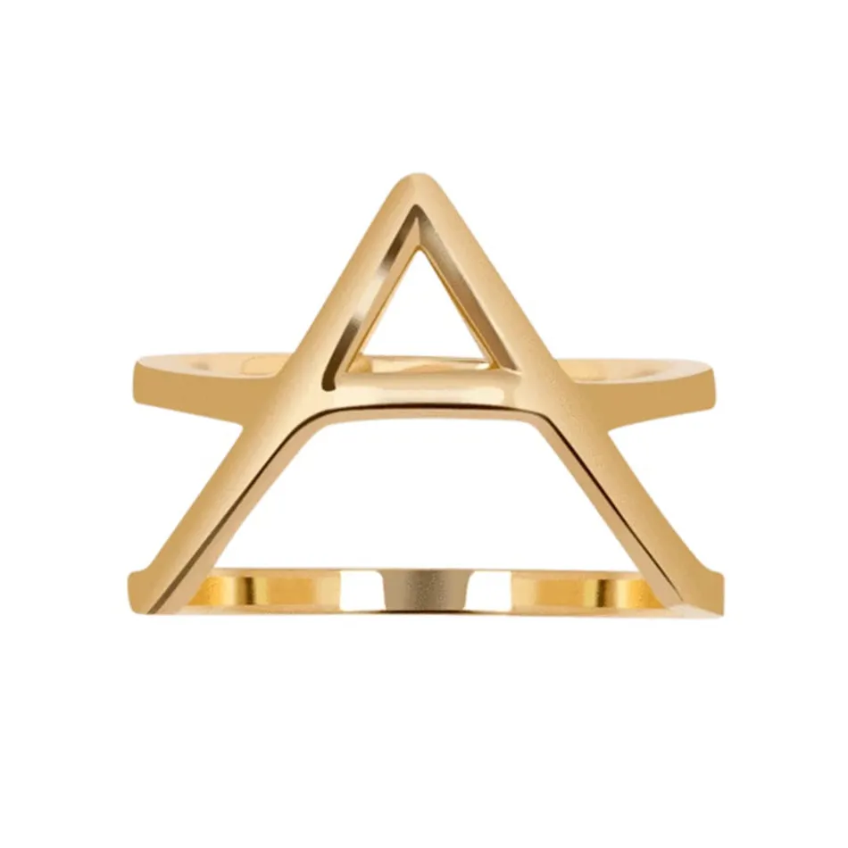 FJ0070 925 Sterling Silver Geometric Cross Ring