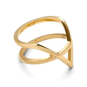 FJ0070 925 Sterling Silver Geometric Cross Ring