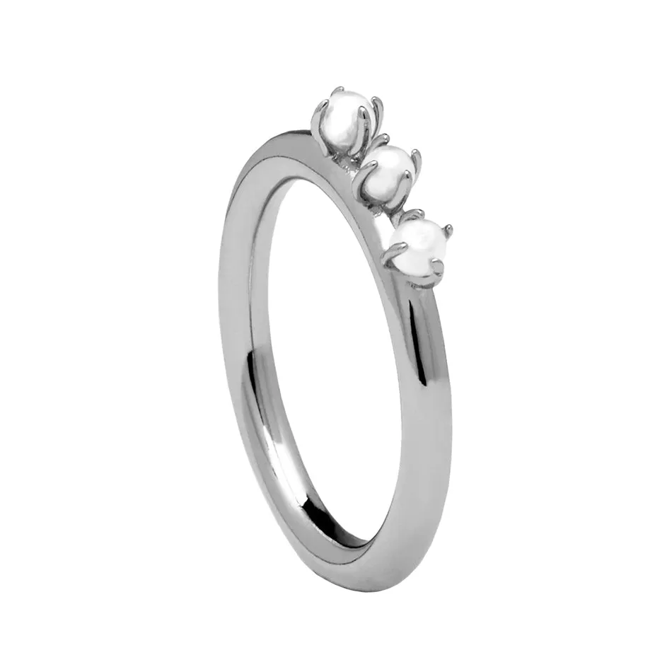 FJ0235 925 Sterling Silver Pearl Ring