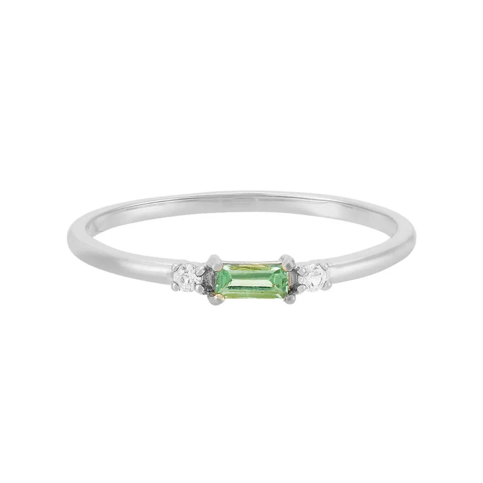 FJ0266 925 Sterling Silver Rainbow CZ Ring