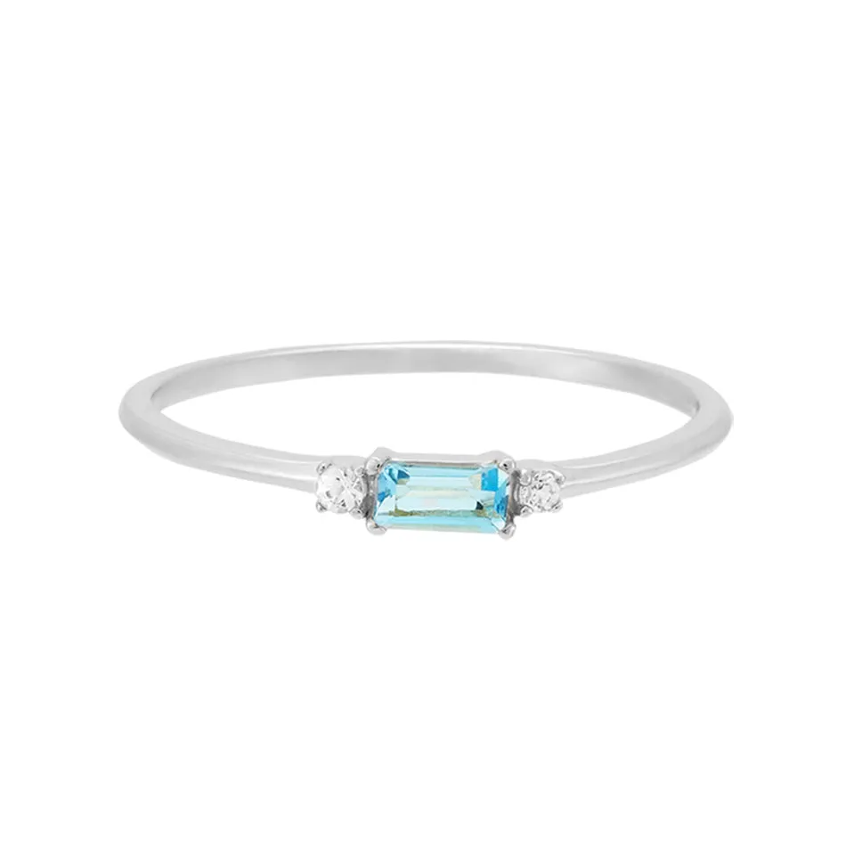 FJ0266 925 Sterling Silver Rainbow CZ Ring