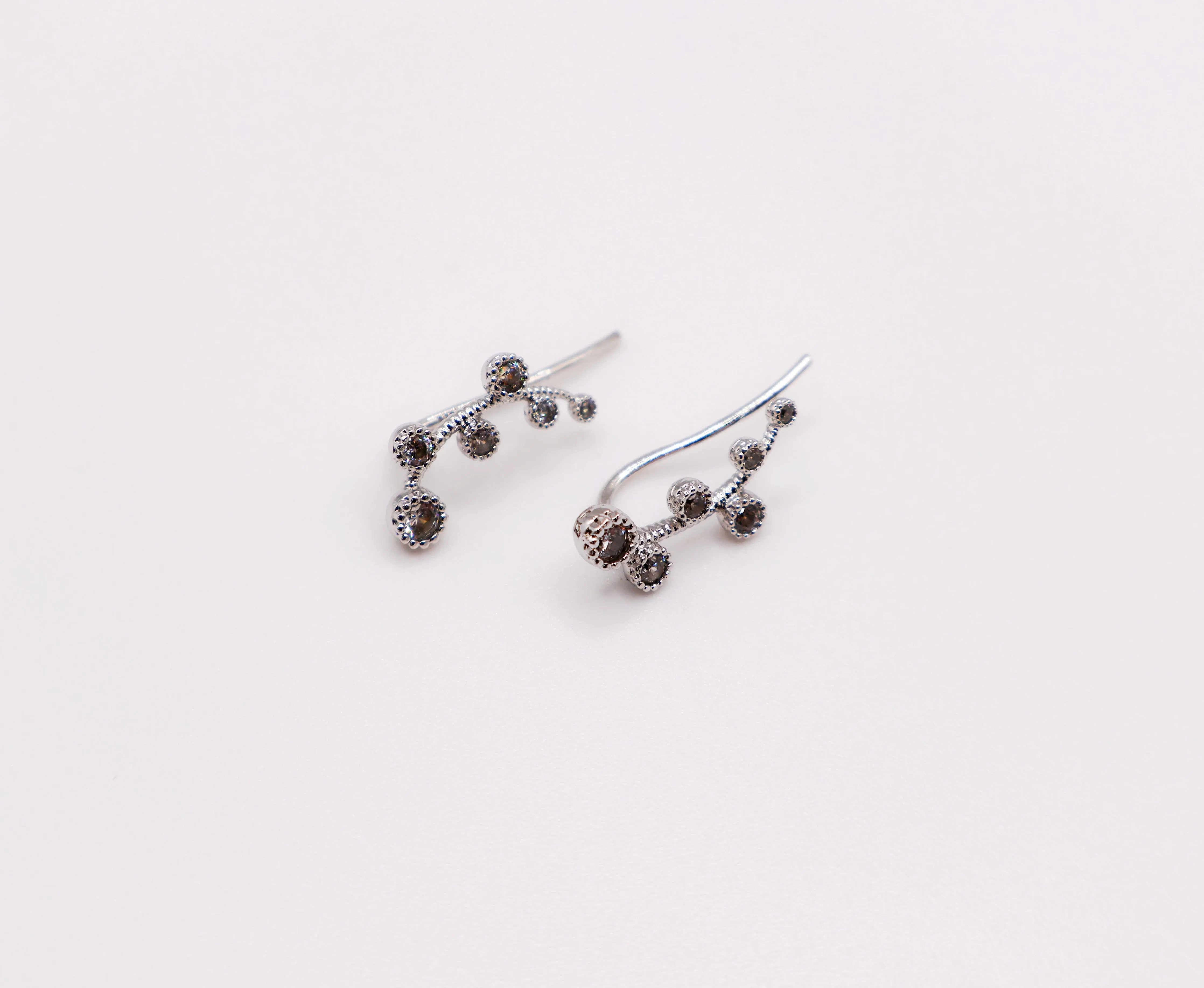 Floral Whispers White Gold Earrings