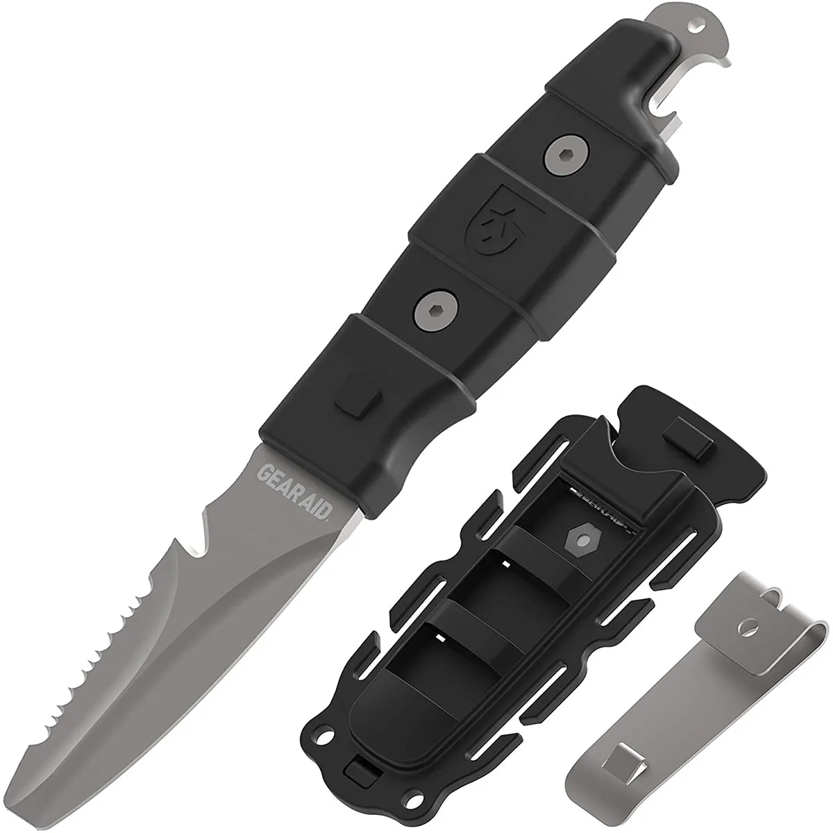 Gear Aid 3" Akua River Serrated Blunt Tip Fixed Blade Knife with Sheath