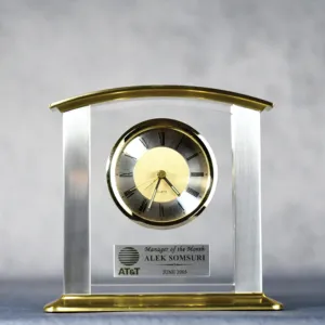 Glass/Sil Brass Clock