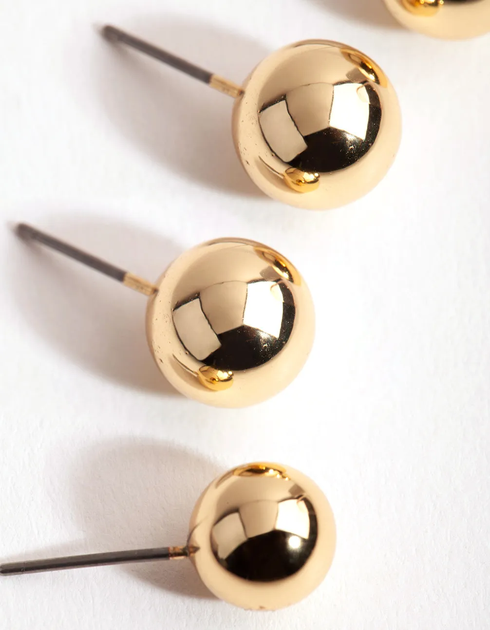 Gold Graduated Ball Stud Pack Ball Pack Earring