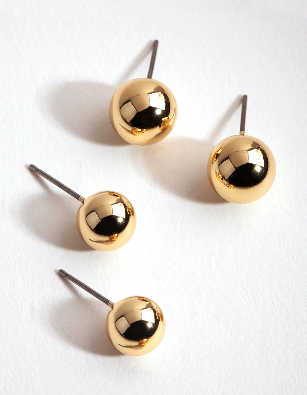 Gold Graduated Ball Stud Pack Ball Pack Earring
