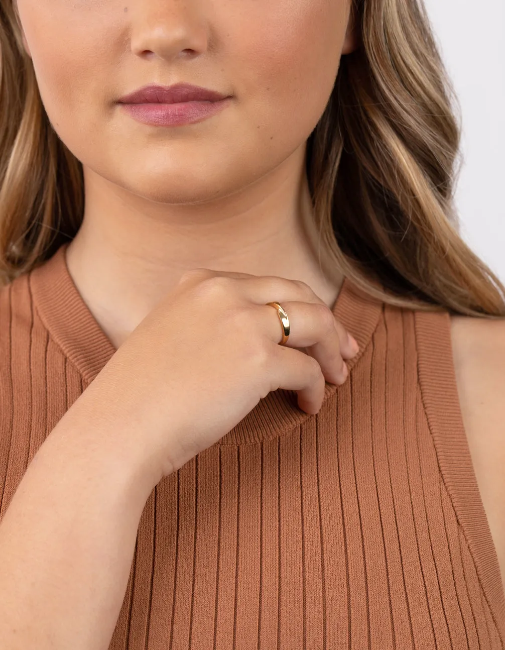 Gold-Plated Sterling Silver Statement Twist Band Ring