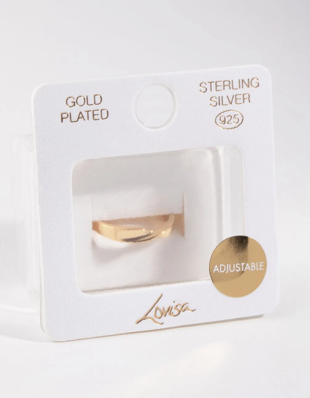 Gold-Plated Sterling Silver Statement Twist Band Ring