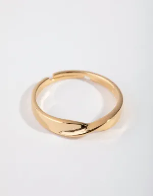 Gold-Plated Sterling Silver Statement Twist Band Ring