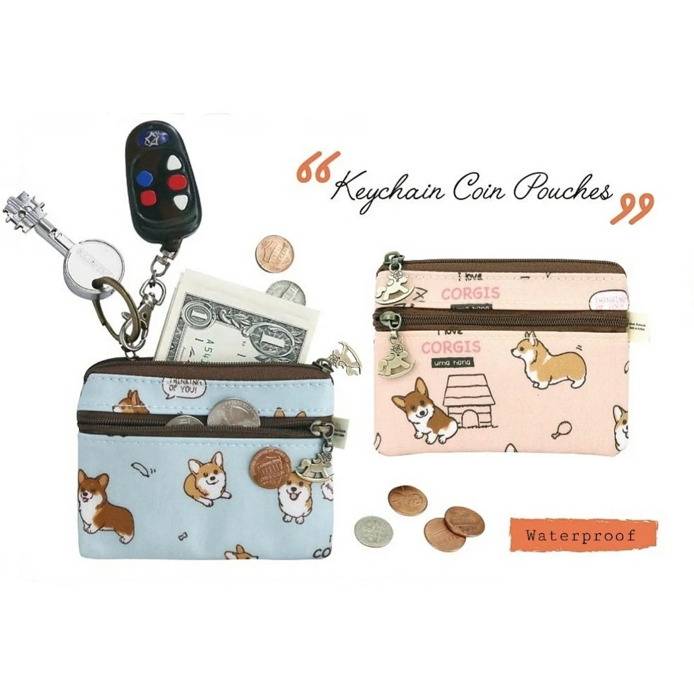Gray Alpaca Keychain Coin Purse