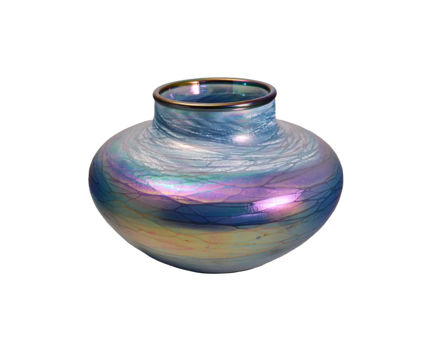 Green Luster Low Vase