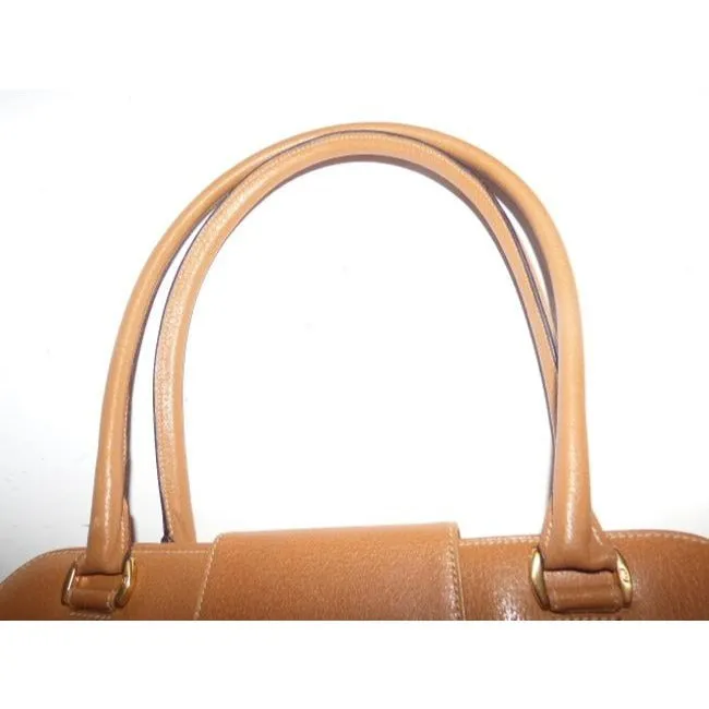 Gucci Jackie Natural Canvas & Camel Leather Satchel