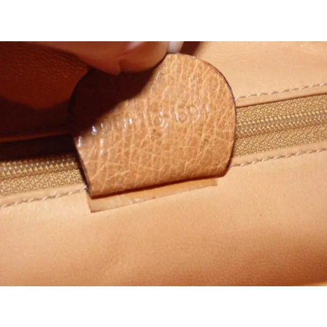 Gucci Jackie Natural Canvas & Camel Leather Satchel