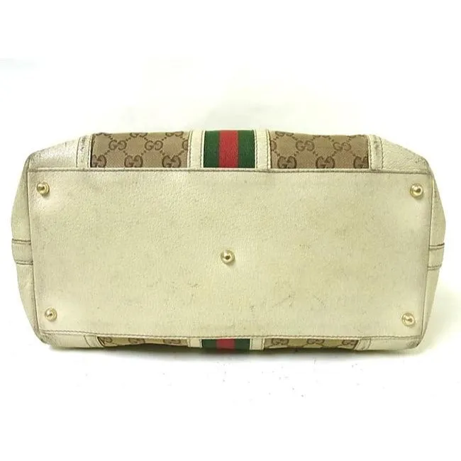 Gucci Jolicoeur Vintage Pursesdesigner Purses Brown Leather And Gg Leather Satchel