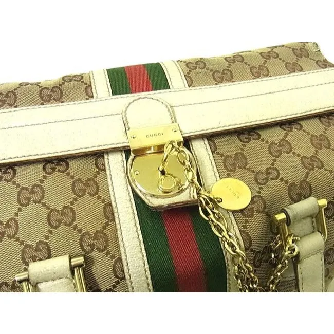 Gucci Jolicoeur Vintage Pursesdesigner Purses Brown Leather And Gg Leather Satchel