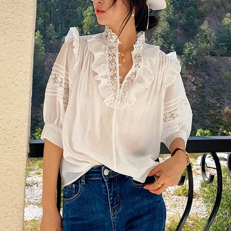 GYPSYLADY Elegant Lace Sheer Top