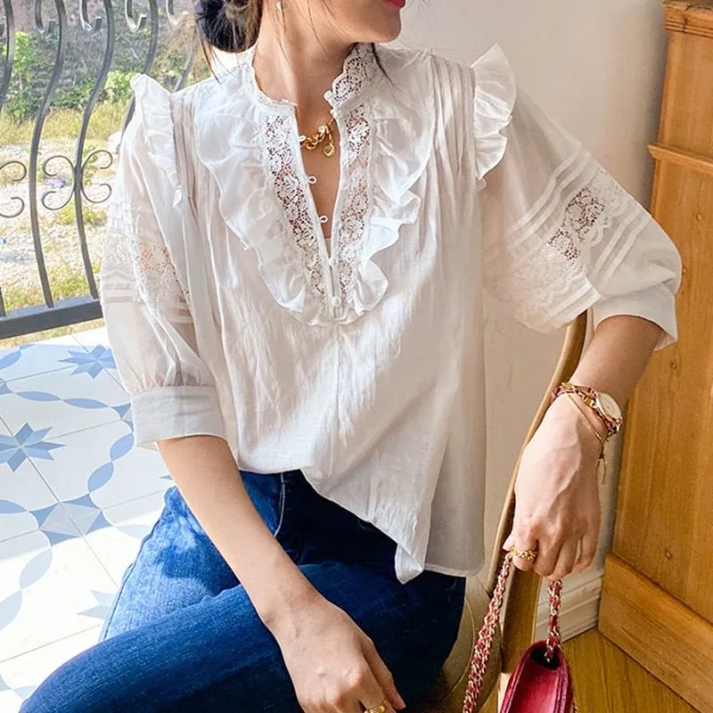 GYPSYLADY Elegant Lace Sheer Top