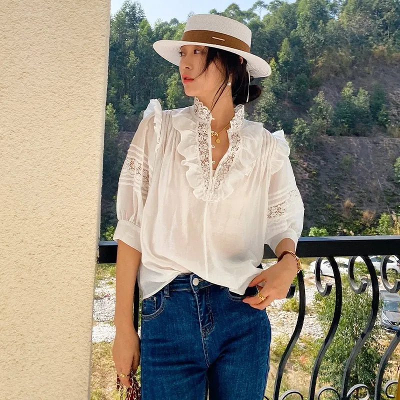 GYPSYLADY Elegant Lace Sheer Top