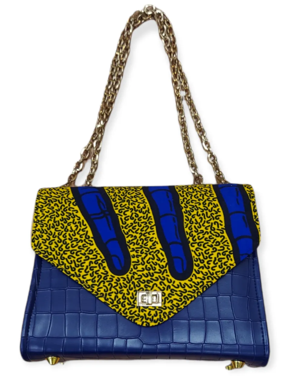 Hand bag - Ankara Leather Handbag | Tote Bag I Geri's Bluffing Boutique
