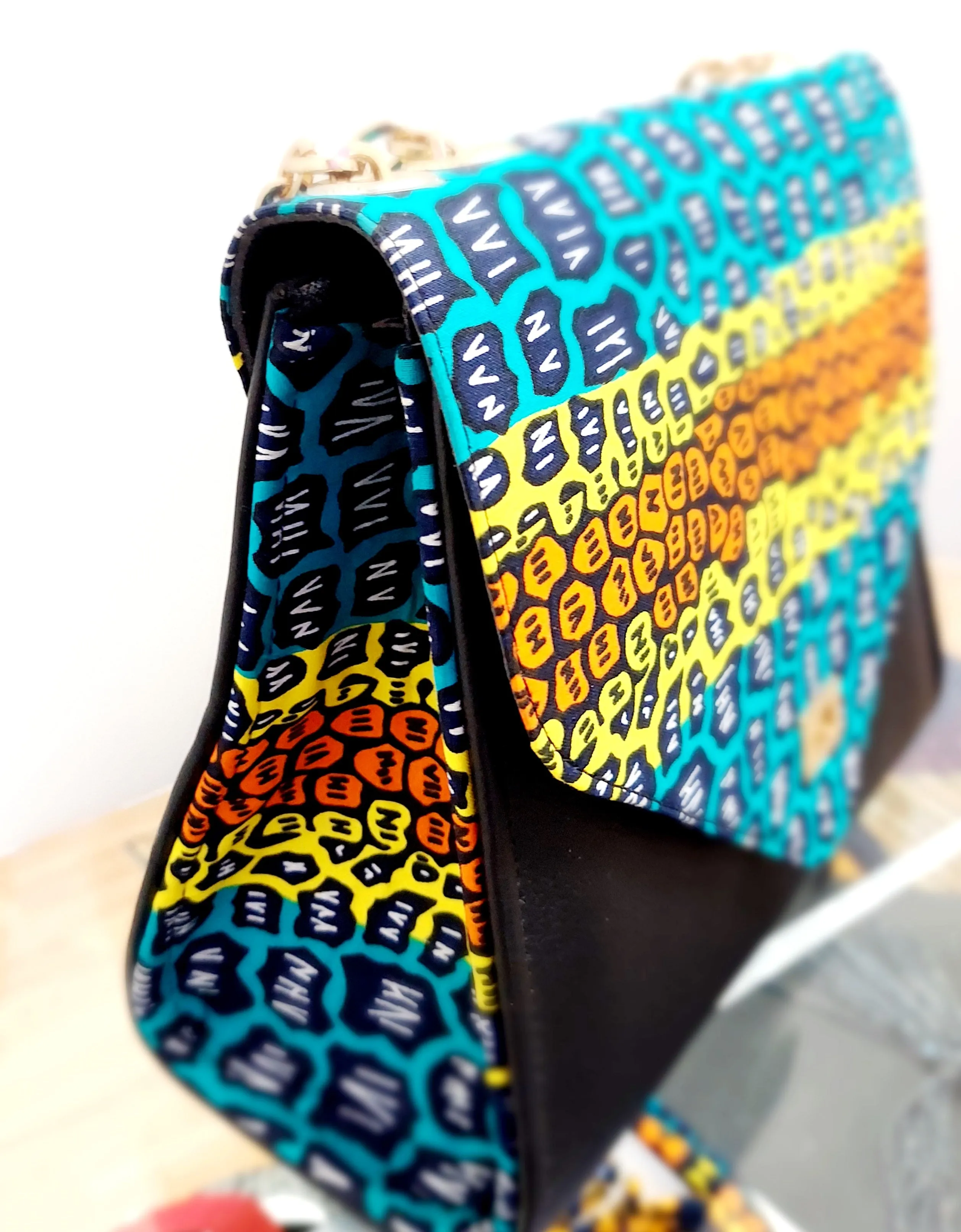 Hand bag - Ankara Leather Handbag | Tote Bag I Geri's Bluffing Boutique