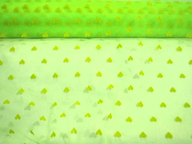 Hearts - Flock Glitter Tulle