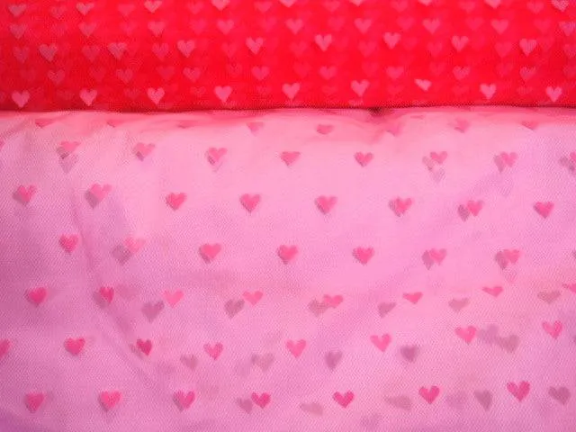 Hearts - Flock Glitter Tulle