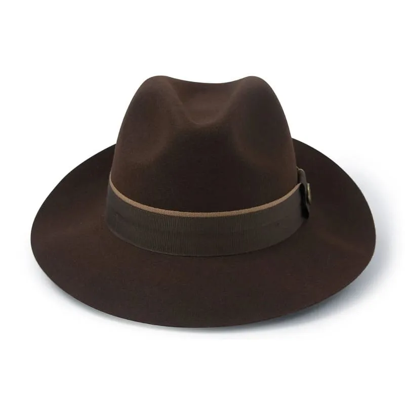 Hicks & Brown Wingfield Mens Trilby - Dark Brown