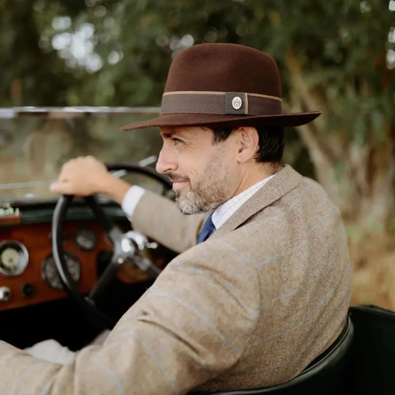 Hicks & Brown Wingfield Mens Trilby - Dark Brown