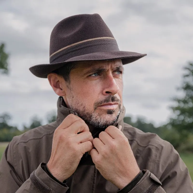 Hicks & Brown Wingfield Mens Trilby - Dark Brown