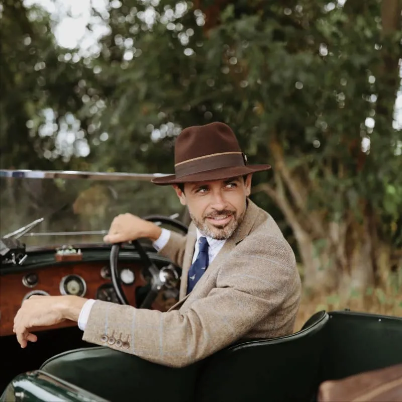 Hicks & Brown Wingfield Mens Trilby - Dark Brown