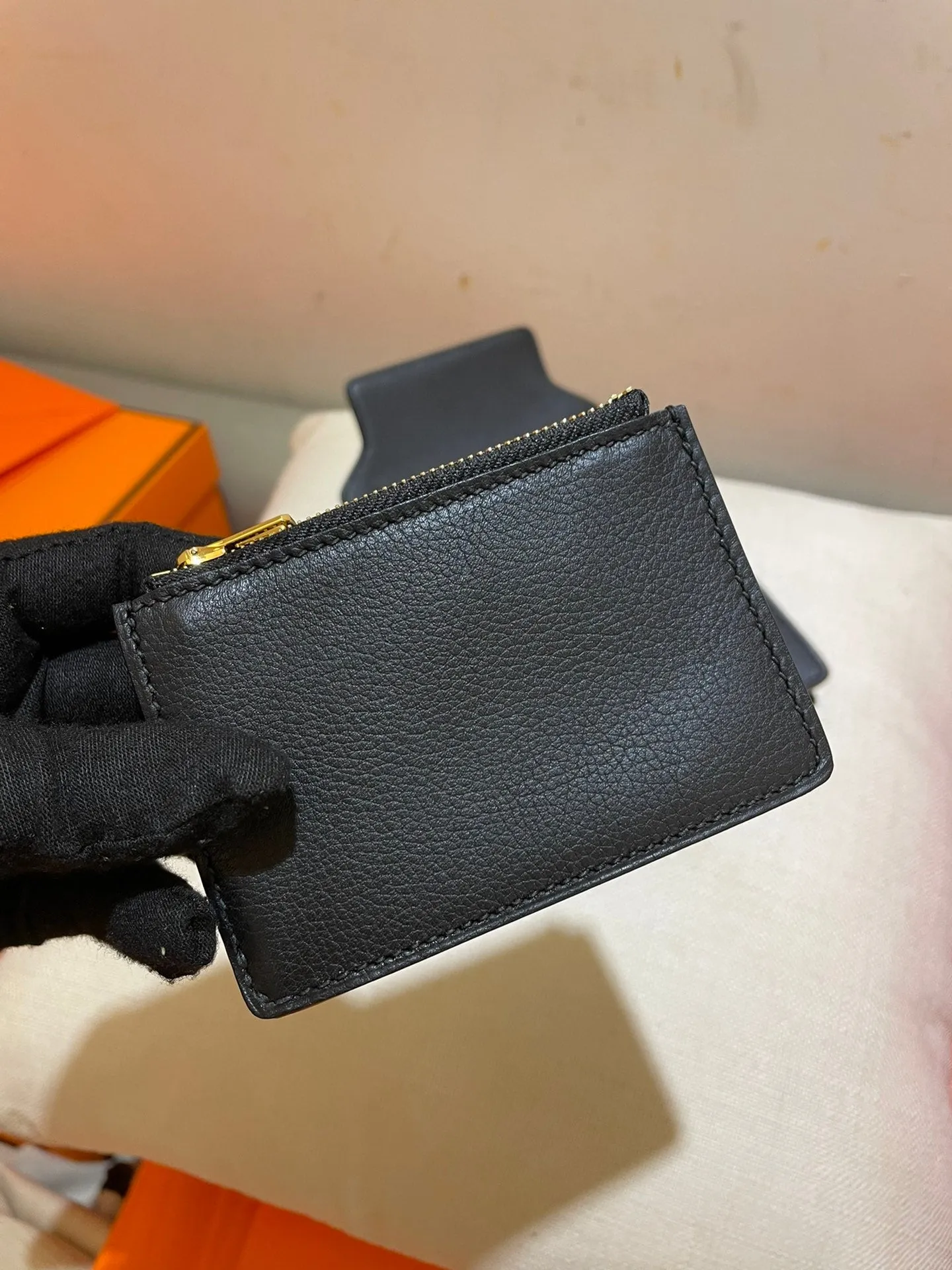 HM RoulisSlim Wallet 12.7 Black Calfskin