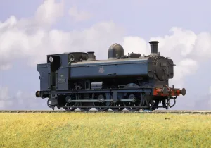 JLTRT Kit-built Finescale O Gauge ex-GWR Pannier No.7796, BR Black Early Crest, Weathered