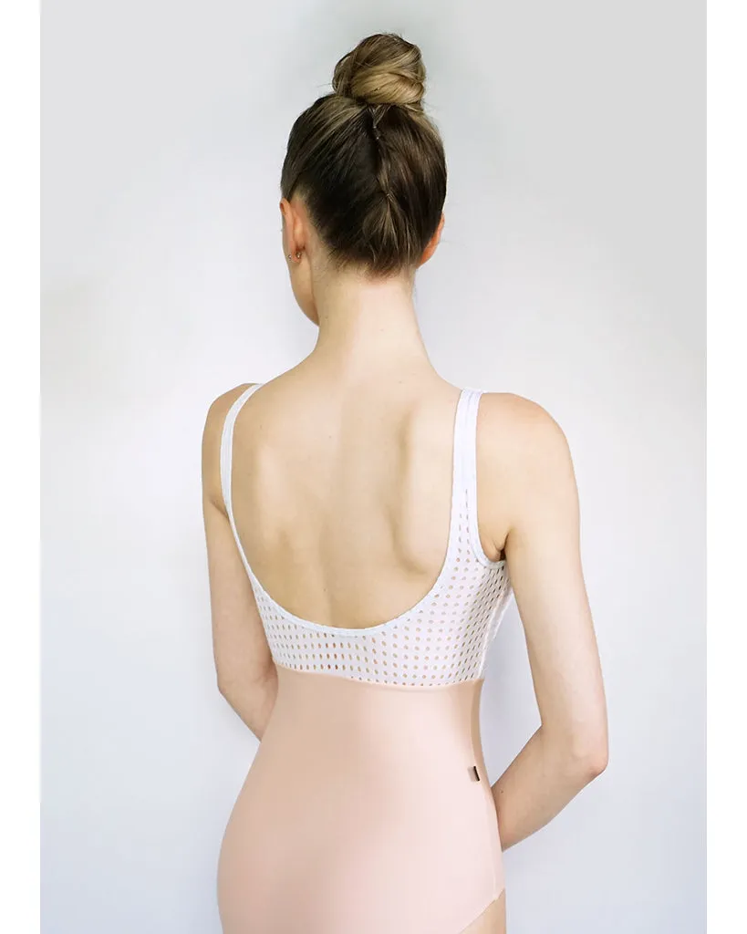Jule Dancewear Luster Pop Mesh Tank Leotard - Womens - White/Peach