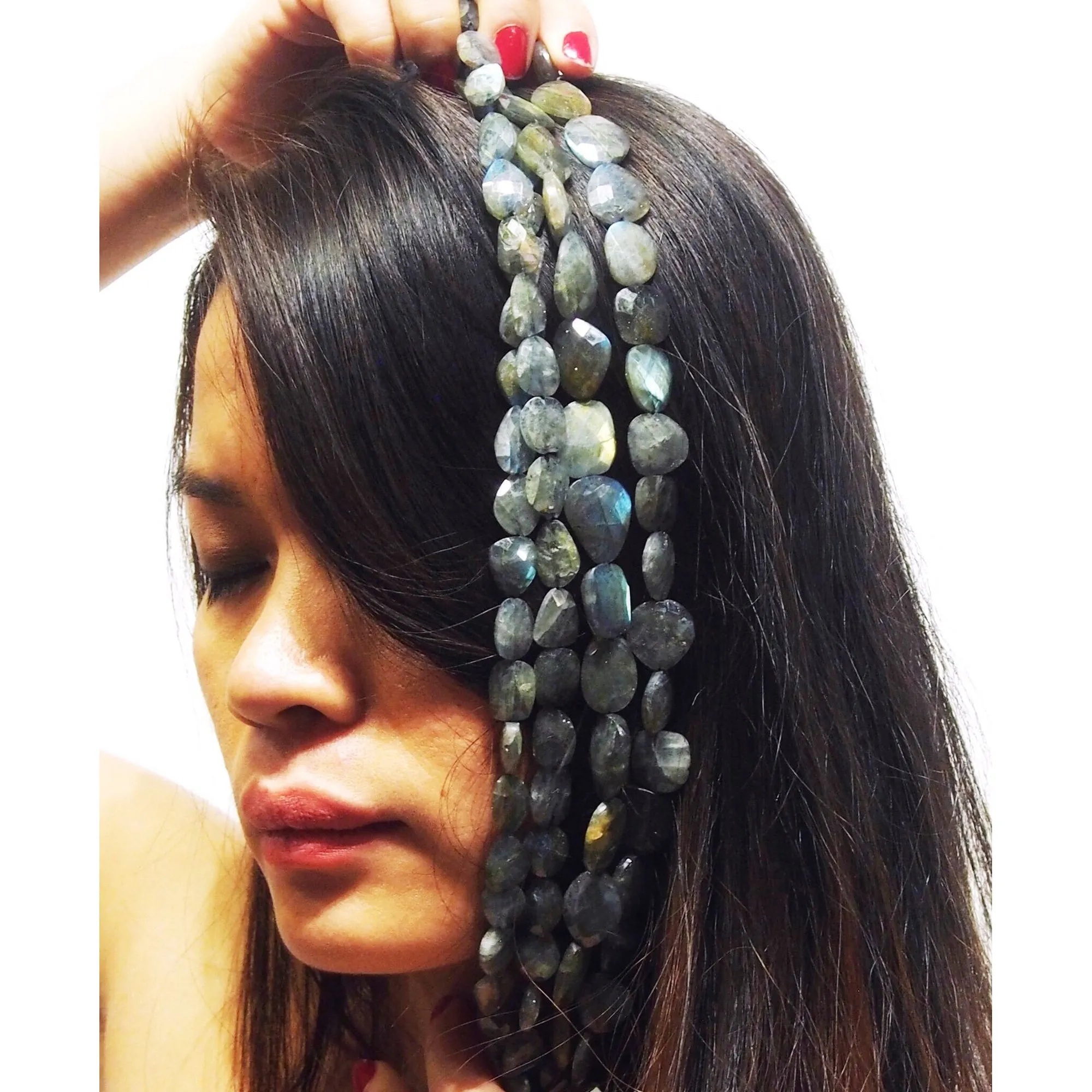 Labradorite Faceted Nugget Strand