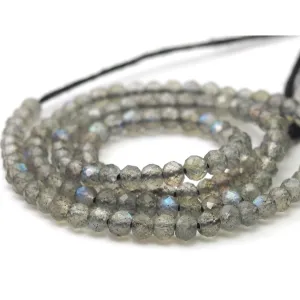Labradorite Micro Faceted Rounds 3mm