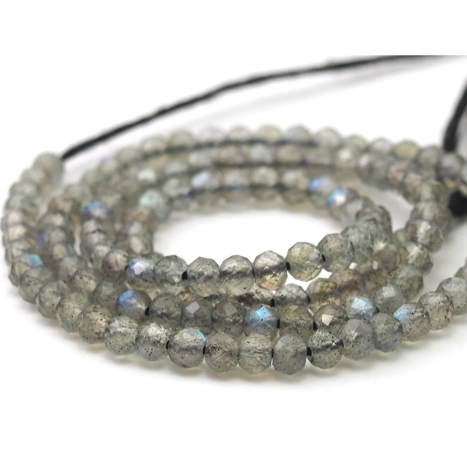 Labradorite Micro Faceted Rounds 3mm
