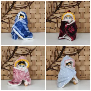 Laddu gopal shawl ponchu for winter pack of 6 (RANDOM PRINT AND COLOUR)