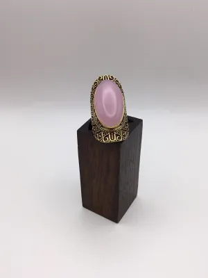 Large Heart Surround Brass Ring: Various Stones