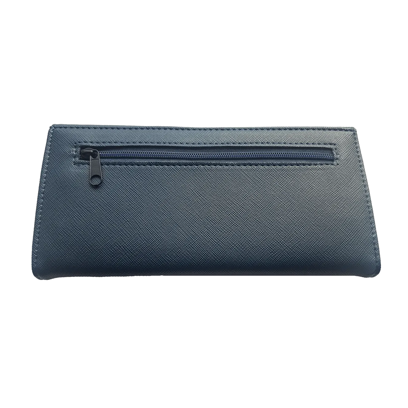 Large Leather Purse - Navy Blue   giftbox