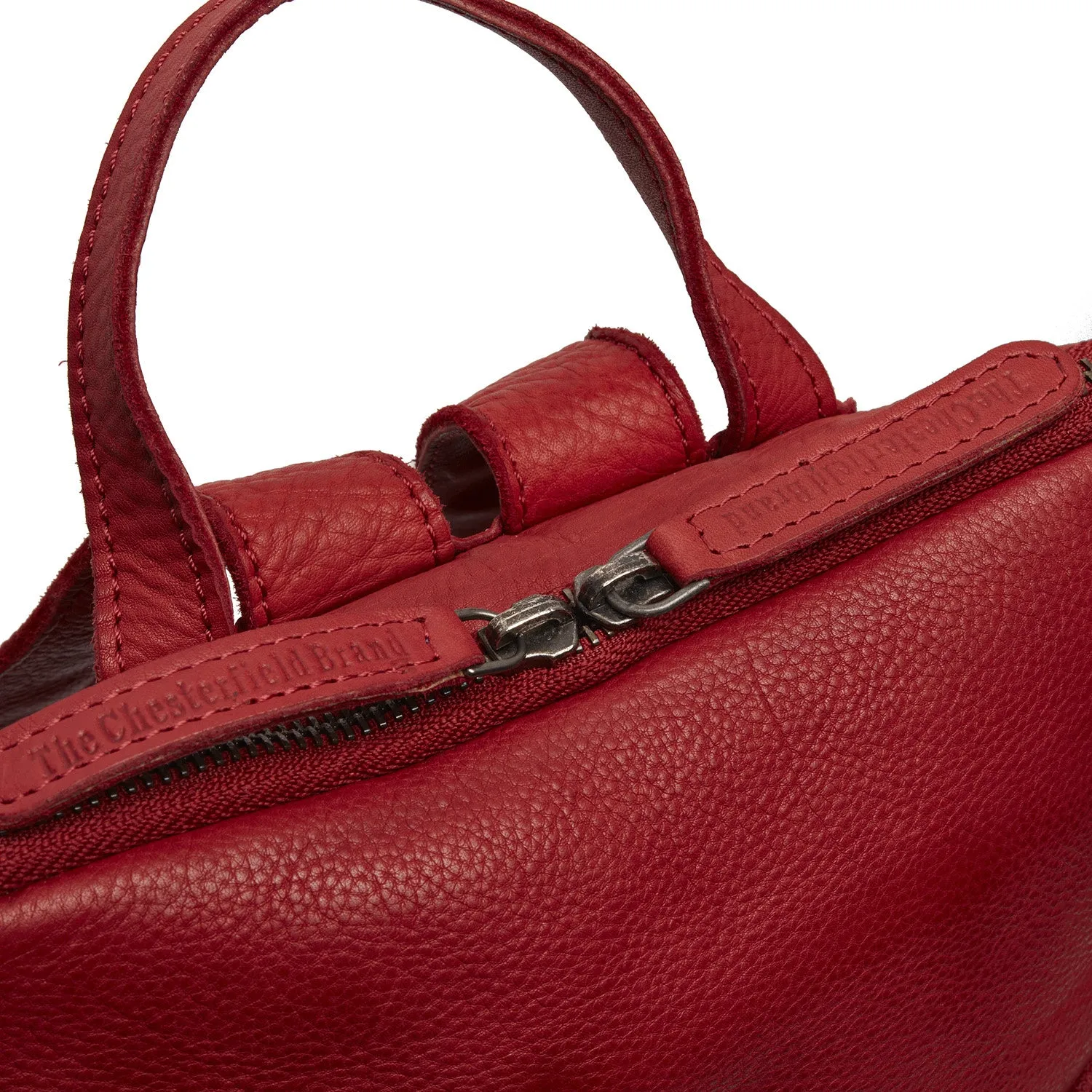 Leather Backpack Red Bern